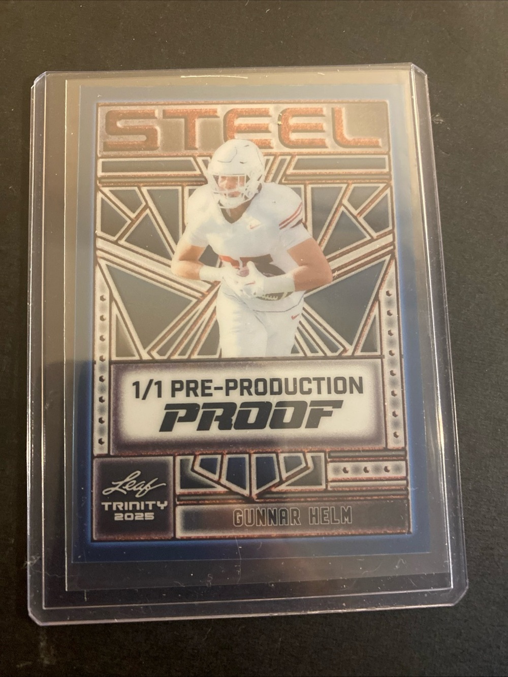 2025 Leaf Trinity Steel Gunnar Helm 1/1 Pre-production Proof Rc Card